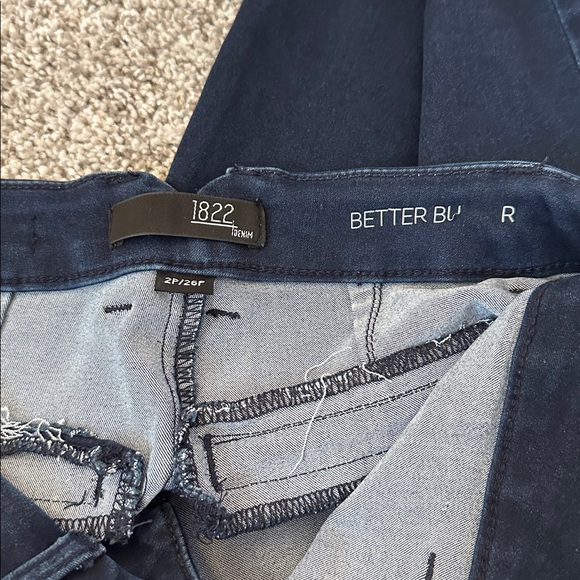 1822 Denim Dark Blue Flare Jeans Size 26P/2P - Picture 4 of 5